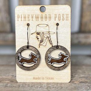 Dachshund Wood Earrings